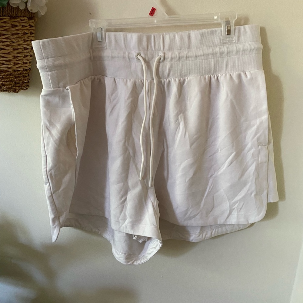 Old Navy White Athletic Shorts with Elastic Waistband